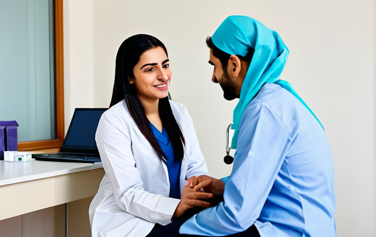 A calm and poised adult Arab woman, in her late 20s, dressed in a modest, professional blouse and trousers, seated comfortably in a bright, modern local health center. A friendly, professional female nurse, fully clothed in a clean uniform, is gently administering a vaccination. The setting is clean and well-organized, with soft, natural lighting. safe for work, appropriate content, fully clothed, professional, perfect anatomy, correct proportions, natural pose, well-formed hands, proper finger count, natural body proportions, high-quality photography, sharp focus.