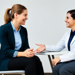 **

"A smiling woman in a modest, professional outfit is sitting comfortably in a welcoming office setting at a local health center. She is engaged in a conversation with a friendly therapist. The scene is bright and supportive, emphasizing mental wellness and personal growth. Fully clothed, appropriate attire, safe for work, perfect anatomy, natural proportions, professional, modest, family-friendly."

**